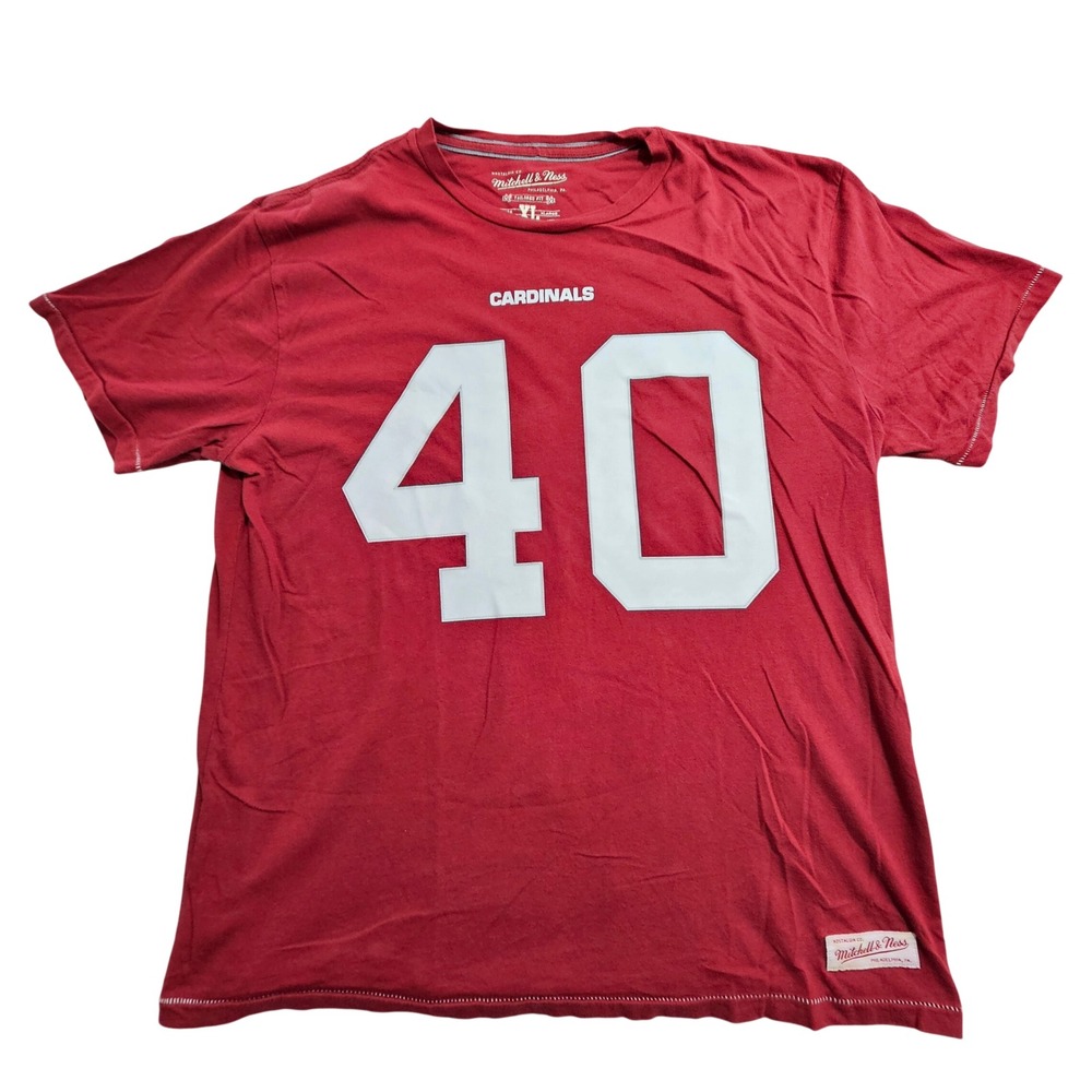 Mitchell & Ness Pat Tillman Cardinals XL Red Distressed Graphic T-Shirt HERO